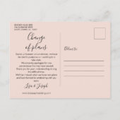 Verander de datum uitgestelde evenement Roze goude Briefkaart (Achterkant)