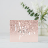 Verander de datum uitgestelde evenement Roze goude Briefkaart (Staand voorkant)