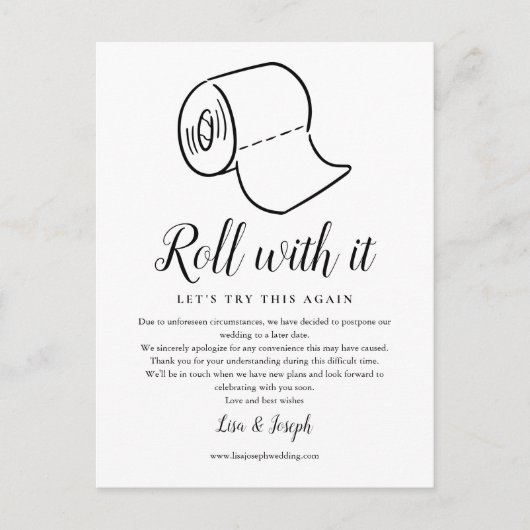 Verander de Datum Uitgestelde Geannuleerde Foto Aankondigingskaart (Voorkant)