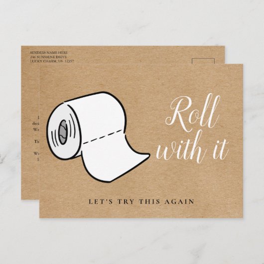 Verander de Datum Uitgestelde Geannuleerde Gebeurt Briefkaart (Voorkant / Achterkant)