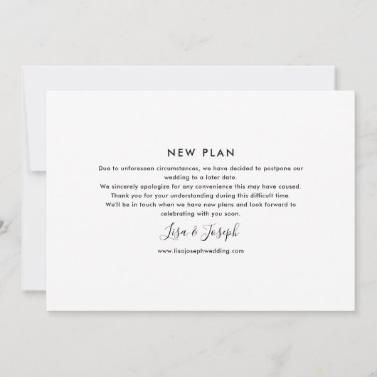 Verander de Datum Uitgestelde Geannuleerde Gebeurt Kaart (Achterkant)