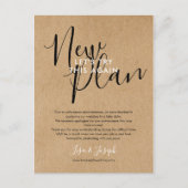 Verander de Datum Uitgestelde Geannuleerde Robuust Briefkaart (Voorkant)