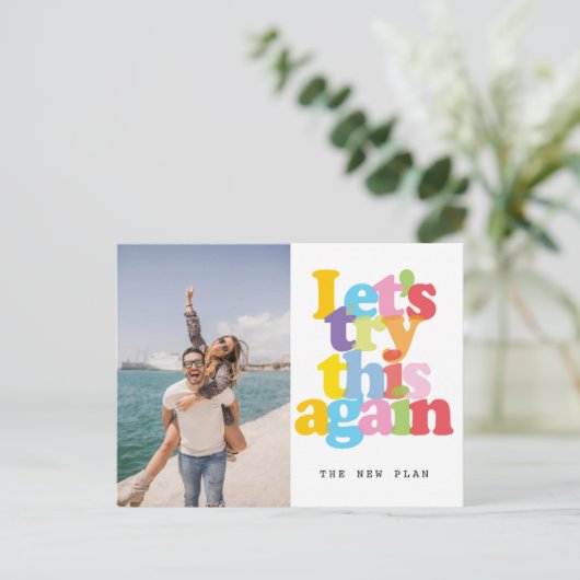 Verander De Datum Uitgestelde Gebeurtenis Kleurrij Aankondigingskaart (Staand voorkant)