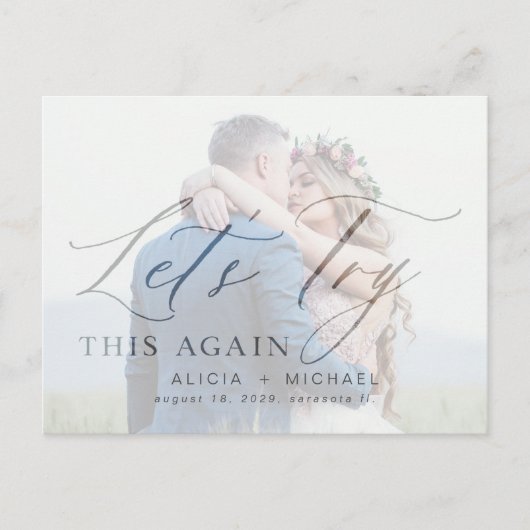 Verander de datum uitgestelde trouwfoto sparen dat aankondigingskaart (Voorkant)