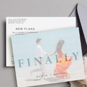 Verander de datum uitgestelde trouwfoto sparen dat aankondigingskaart