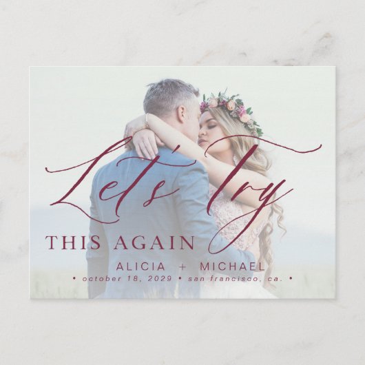 Verander de datum uitgestelde trouwfoto sparen dat aankondigingskaart (Voorkant)