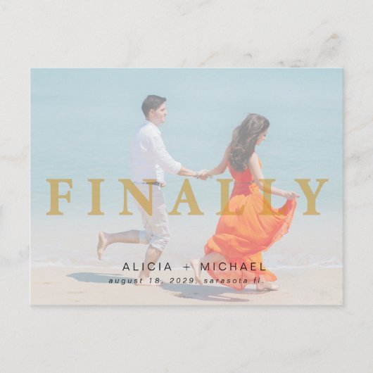 Verander de datum uitgestelde trouwfoto sparen dat aankondigingskaart (Voorkant)