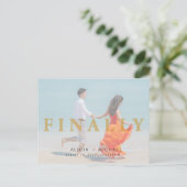 Verander de datum uitgestelde trouwfoto sparen dat aankondigingskaart (Staand voorkant)