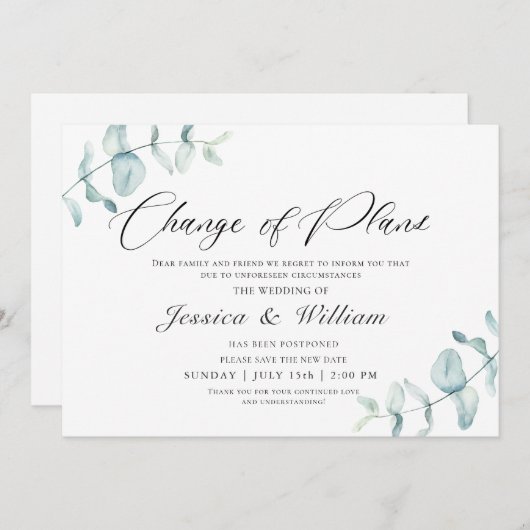 Verander de Datum Uitgestelde Waterverf Kaart (Voorkant / Achterkant)