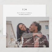 Verander de datum Uitstel Huwelijk Calligraphy Fot Aankondiging (Voorkant / Achterkant)