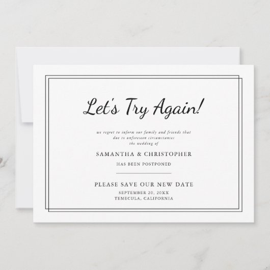 Verander de datum van de bruiloft, laten we het op aankondiging (Voorkant)