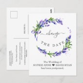 Verander de Datum van de Floral bruiloft van de La Briefkaart (Voorkant / Achterkant)