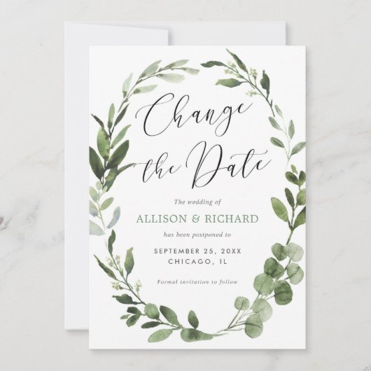 Verander de datum van de grote groen van Eucalyptu Kaart (Voorkant)