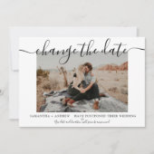 Verander de datum van de moderne witte kerkelijke save the date (Voorkant)