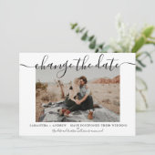 Verander de datum van de moderne witte kerkelijke save the date (Staand voorkant)