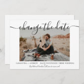 Verander de datum van de moderne witte kerkelijke save the date (Voorkant / Achterkant)