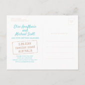 Verander de datum van het Beach Wedding Passport s Aankondigingskaart (Achterkant)