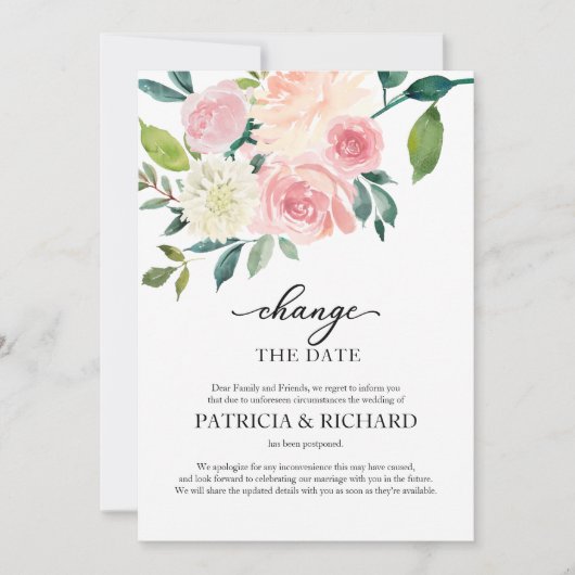 Verander de Datum van het Bellen van de Floral Wed Kaart (Voorkant)