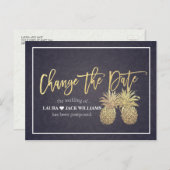 Verander de datum van het huwelijk die de ananasse aankondigingskaart (Voorkant / Achterkant)