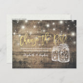 Verander de Datum van het huwelijk Uitstel Mason J Aankondigingskaart (Voorkant / Achterkant)