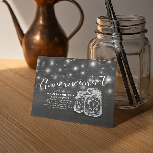 Verander de Datum van het huwelijk Uitstel Mason J Aankondigingskaart