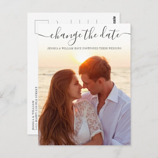 Verander de Datum Verlegant PHOTO Weddenschap uit Briefkaart (Voorkant / Achterkant)