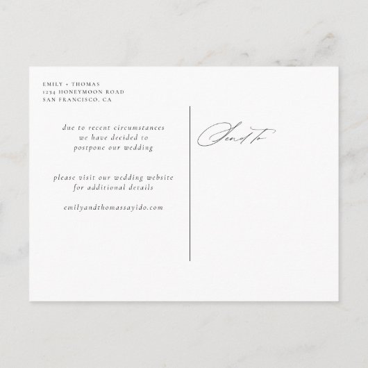 Verander de Datum Volledige Uitstel van de Bouw va Aankondigingskaart (Achterkant)