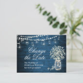 Verander de datum waarop Baby's Breath Mason Jar W Briefkaart (Staand voorkant)