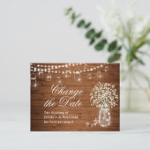 Verander de datum waarop Baby's Breath Mason Jar W Briefkaart (Staand voorkant)