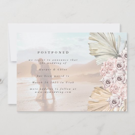 Verander de datum waarop Bohemian Pampas de datum  Save The Date (Voorkant)