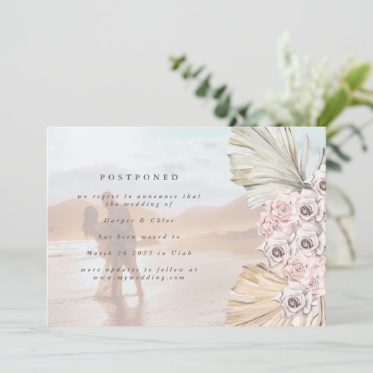 Verander de datum waarop Bohemian Pampas de datum  Save The Date (Staand voorkant)