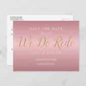 Verander de datum We Do Redo Uitgesteld Rose Goud Briefkaart (Voorkant / Achterkant)