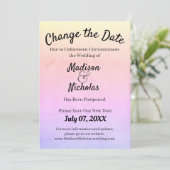 Verander de Datum Weddenschap Uitgesteld Roze Gede Save The Date (Staand voorkant)