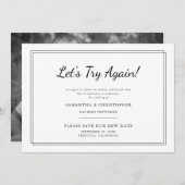 Verander de Datum Wedding Laten de Probeer opnieuw Aankondiging (Voorkant / Achterkant)