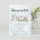 Verander de datum Wedding New York City uitnodigin Kaart (Staand voorkant)