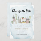 Verander de datum Wedding New York City uitnodigin Kaart (Voorkant / Achterkant)