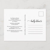 Verander de Datum Weduwen Uitgesteld Chic Manuscri Briefkaart (Achterkant)