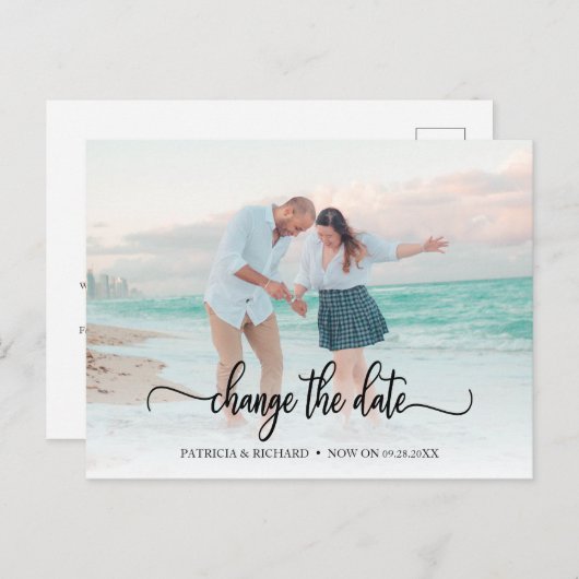 Verander de Datum Weduwen Uitgesteld Chic Manuscri Briefkaart (Voorkant / Achterkant)