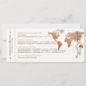 Verander de Datum Wereldkaart die Ticket Weddensch Aankondiging (Achterkant)