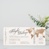 Verander de Datum Wereldkaart die Ticket Weddensch Aankondiging (Staand voorkant)