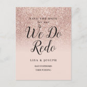 Verander de datum Wij doen het opnieuw Roze gouden Aankondigingskaart (Voorkant)