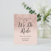 Verander de datum Wij doen het opnieuw Roze gouden Aankondigingskaart (Staand voorkant)