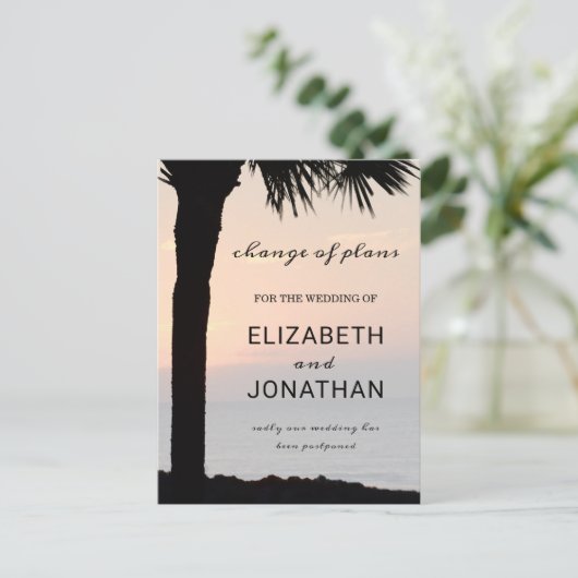 Verander de Datum Zonnepalm Beach Briefkaart van d (Staand voorkant)