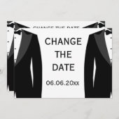 Verander de datum zwart-wit homotrouwdatum save the date (Voorkant / Achterkant)