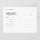 Verander de Datum Zwarte Gouden Bestemmingsweduwsc Aankondigingskaart (Achterkant)