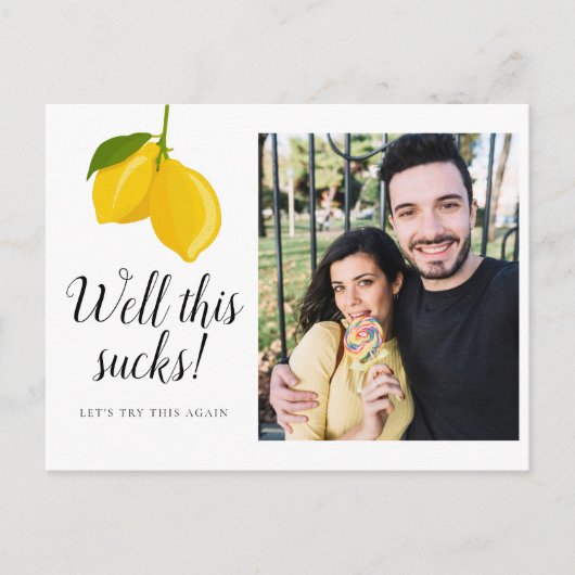 Verander de Foto van de Uitstel van de Datum spare Aankondigingskaart (Voorkant)