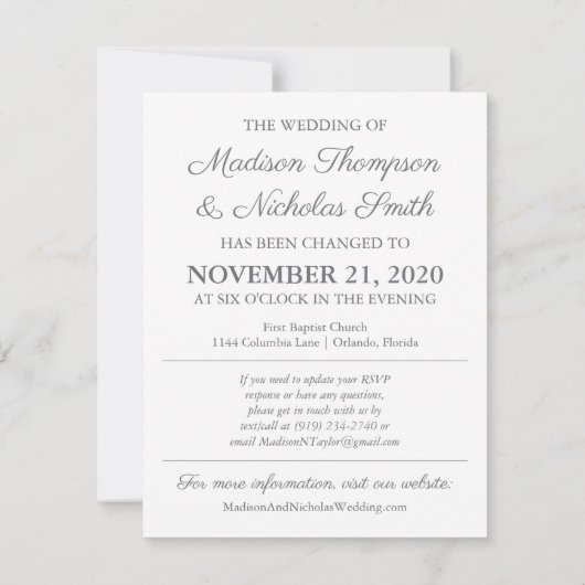 Verander de Foto van Elegant de Kaarten van de Dat (Achterkant)