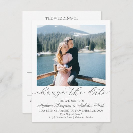 Verander de Foto van Elegant de Kaarten van de Dat (Voorkant / Achterkant)