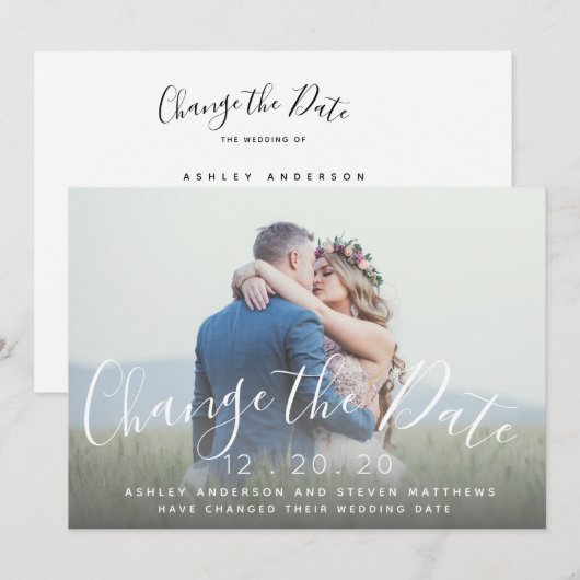 Verander de Foto van het Manuscript van de Weddens Save The Date (Voorkant / Achterkant)