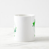 Verander de initiële naam Toevoegen Groene Witte C Koffiemok (Center)